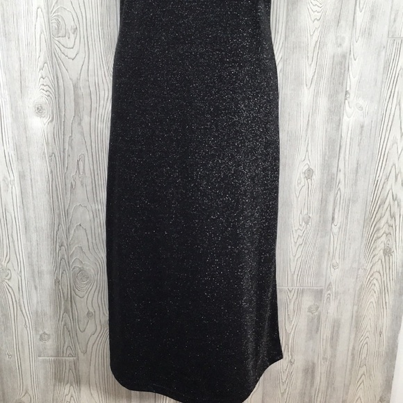 VINTAGE Land ‘N Sea Black Metallic Long Dress Size Small - Picture 2 of 13